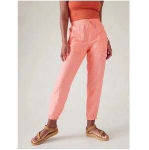 Athleta Pants Womens 14 Petite Orange Pink Retreat Linen Jogger Travel Comfort